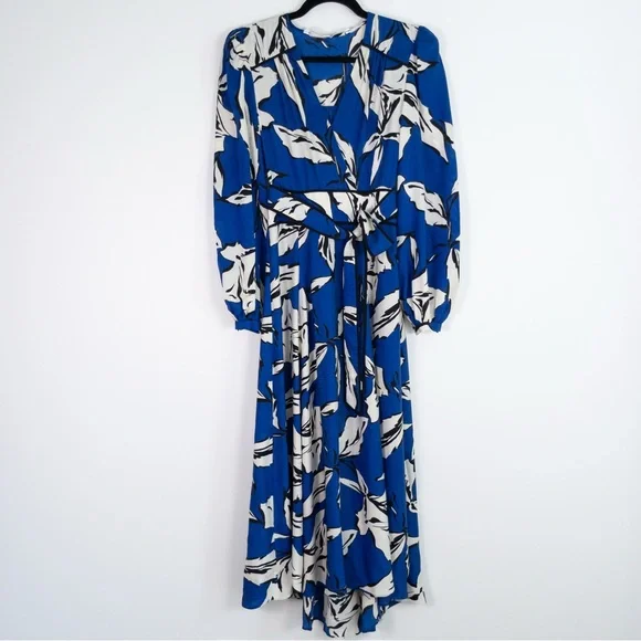 Veronica Beard McClean Floral Silk Blend Faux Wrap Midi Dress Women